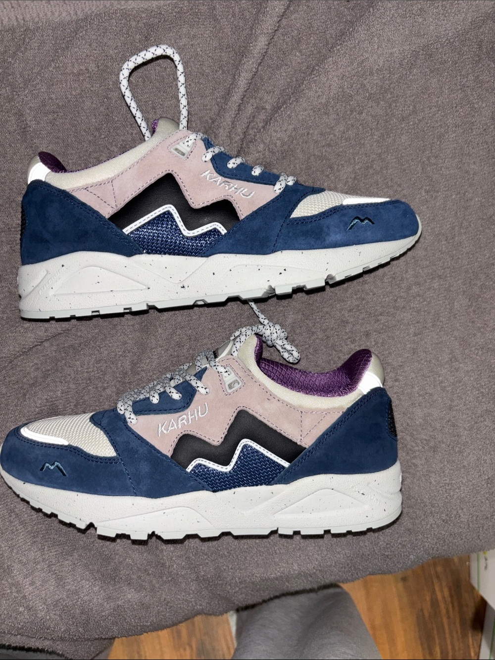 Karhu Kids' Blue & Pink Suede Mesh Sneakers
